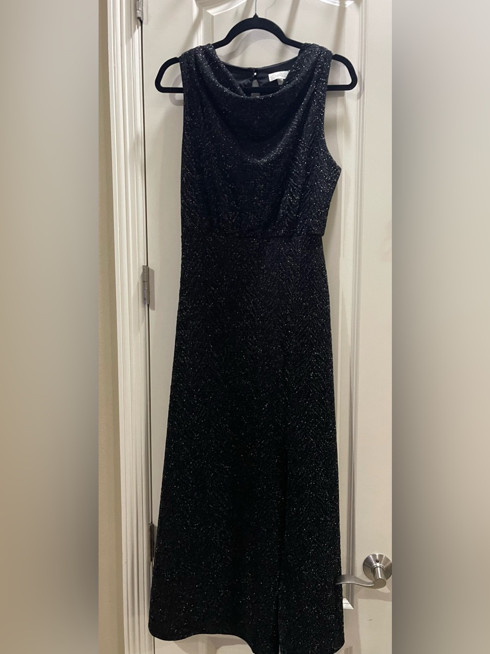 Chenault Black Sparkle Sleeveless Evening Dress